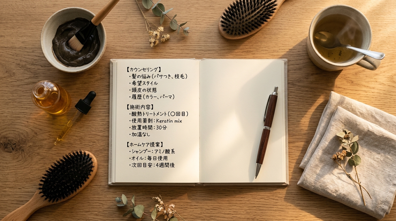 準備メモに何を記入するか、具体的な欄と記入例のイメージ